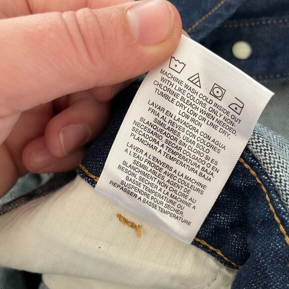 Wrangler Trouser Coverall Jumpsuit S Blue Denim Pearl Snap Flared Leg Western - Picture 8 of 8